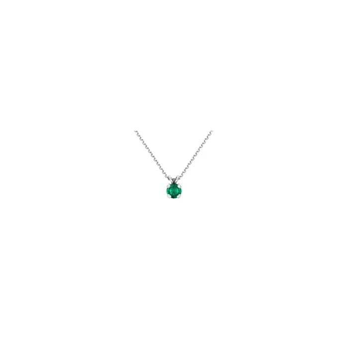 Présage necklace in white gold and emerald | LEPAGE