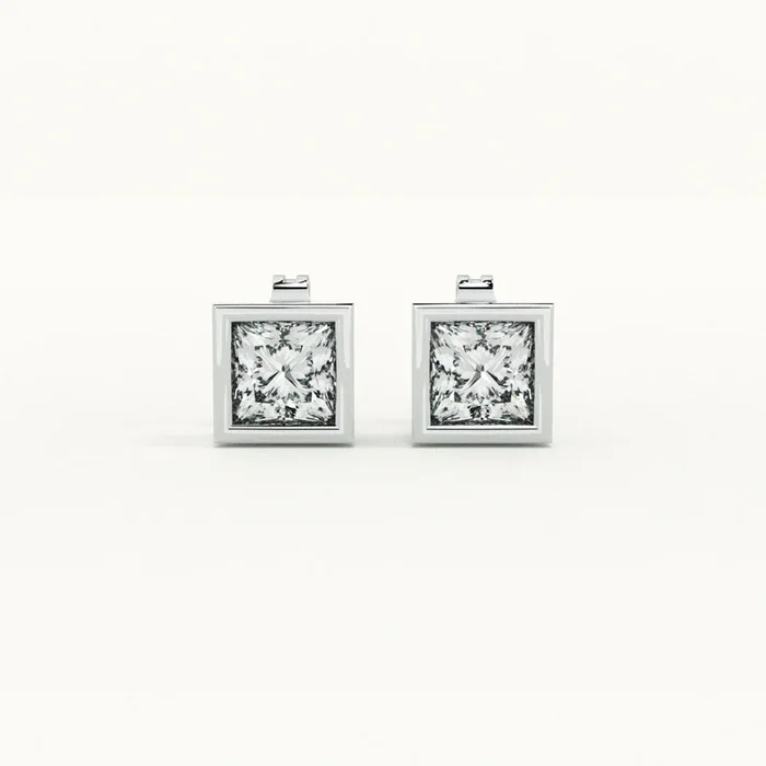 Princess Cut Sparkler 925 Sterling Silver Studs