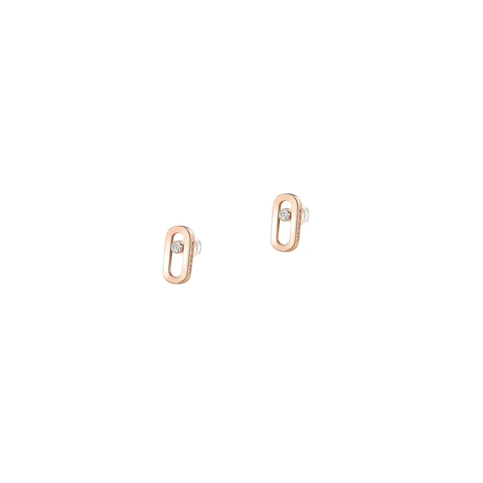 Puces d’oreilles Messika Move Uno or rose diamant 12305R – Lepage