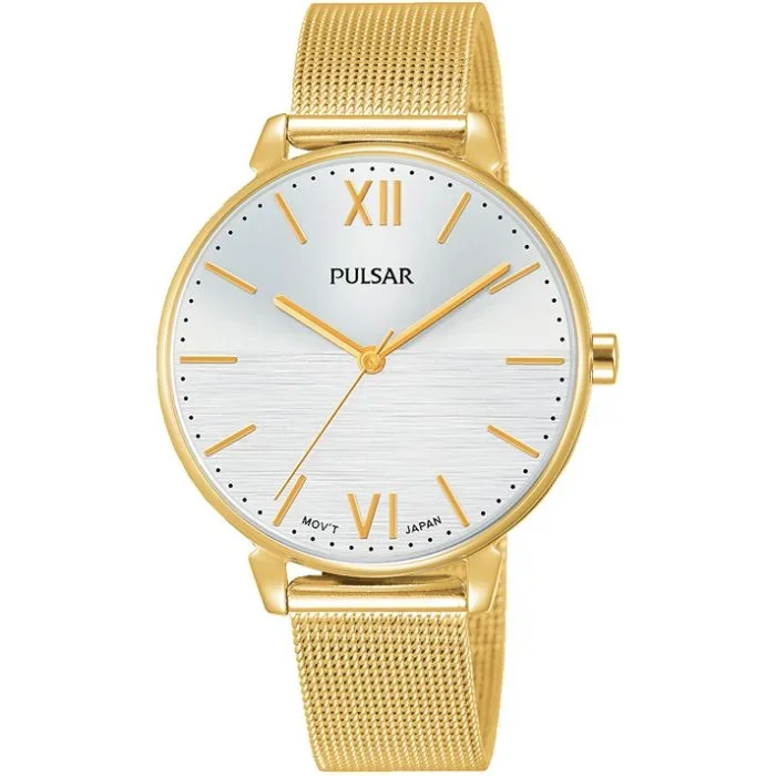 Pulsar PH8446X Gold Stainless Steel Mesh Womens Watch