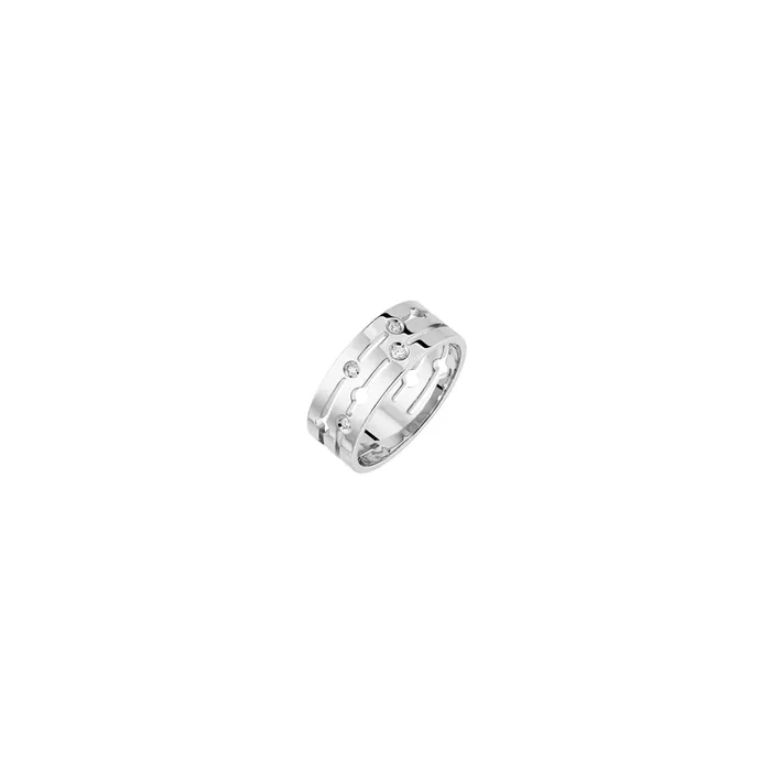 Pulse dinh van medium ring in white gold and diamond – Lepage