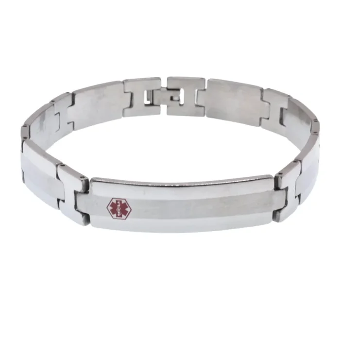 Pulsera de acero inoxidable con identificación médica de 11,9 mm estilo reloj – SSB00201