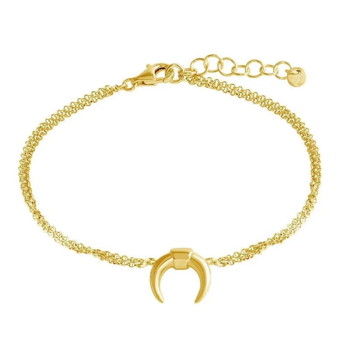 Pulsera de cadena de media luna de plata de ley 925 bañada en oro – ARB00051GP