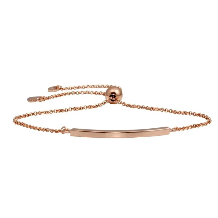 Pulsera de lazo curva de plata de ley 925 bañada en oro rosa – ARB00052RGP