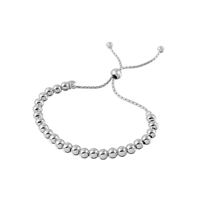 Pulsera italiana Lariat con cuentas de plata 925 chapada en rodio, 5,2 mm – DIB00016RH