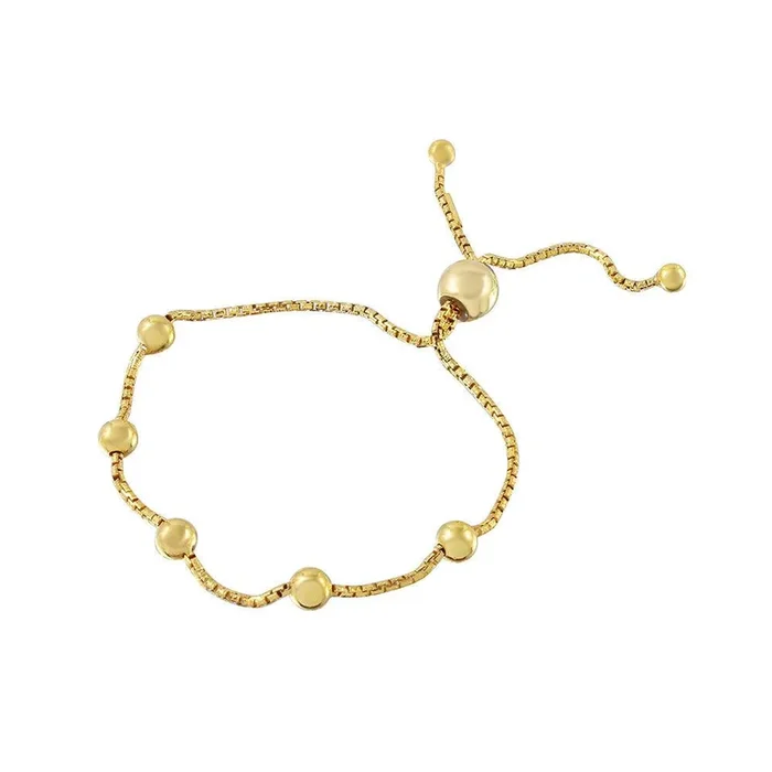 Pulsera Lariat Italiana de 8 Cuentas Chapada en Oro Plata 925 – ARB00017GP