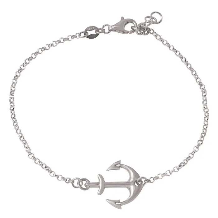 Pulseras de cadena de ancla chapadas en rodio de plata 925 – ARB00025RH