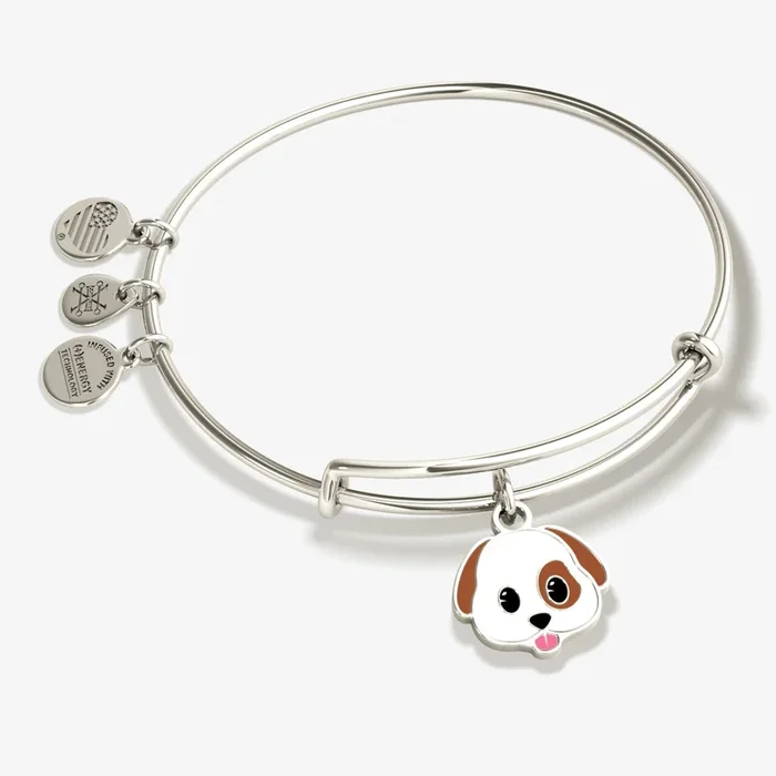 Puppy Dog Emoji Charm Bangle