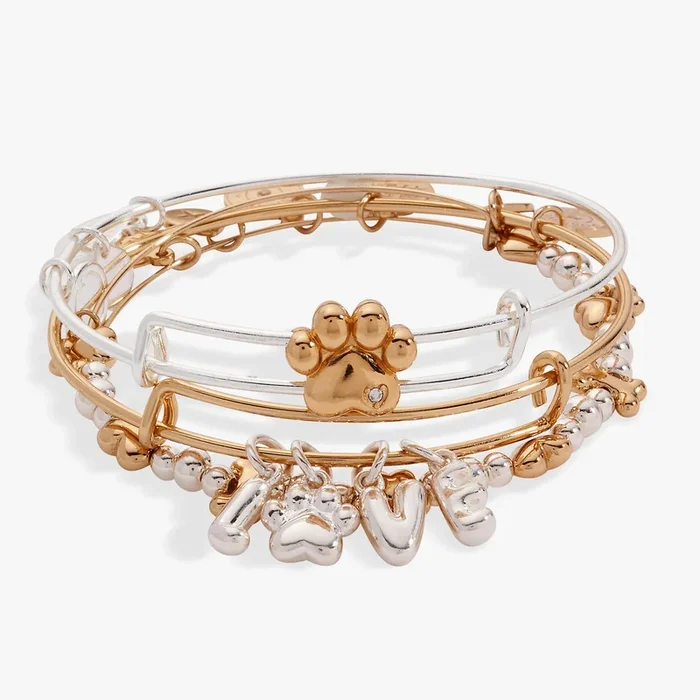 Puppy Love Beaded Bangle Set of 3