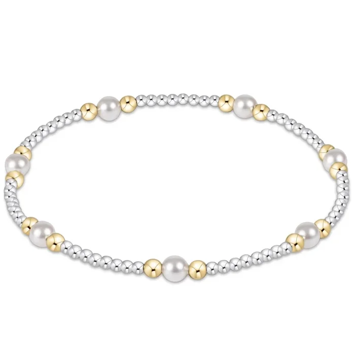 purpose pearl 4mm bead bracelet – mixed metal