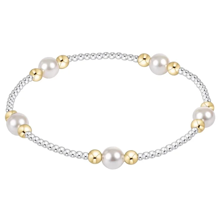 purpose pearl 6mm bead bracelet – mixed metal