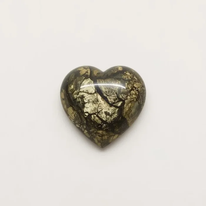 Pyrite 10PC Tiny 5×5 MM Heart Cabochon Gray Brilliant semi Precious Precious Gemstone