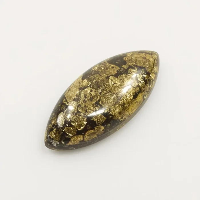 Pyrite 1PC Medium 7×14 MM Marquise Cabochon Gray Polished semi Precious Precious Gemstone