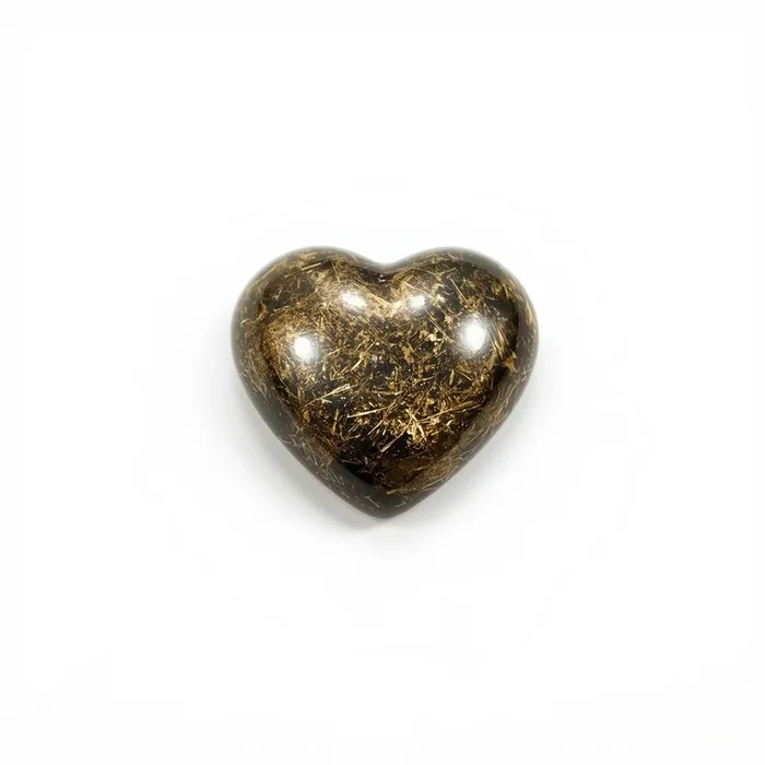 Pyrite 1PC Small 7×7 MM Heart Cabochon Gray Polished semi Precious Loose Gems