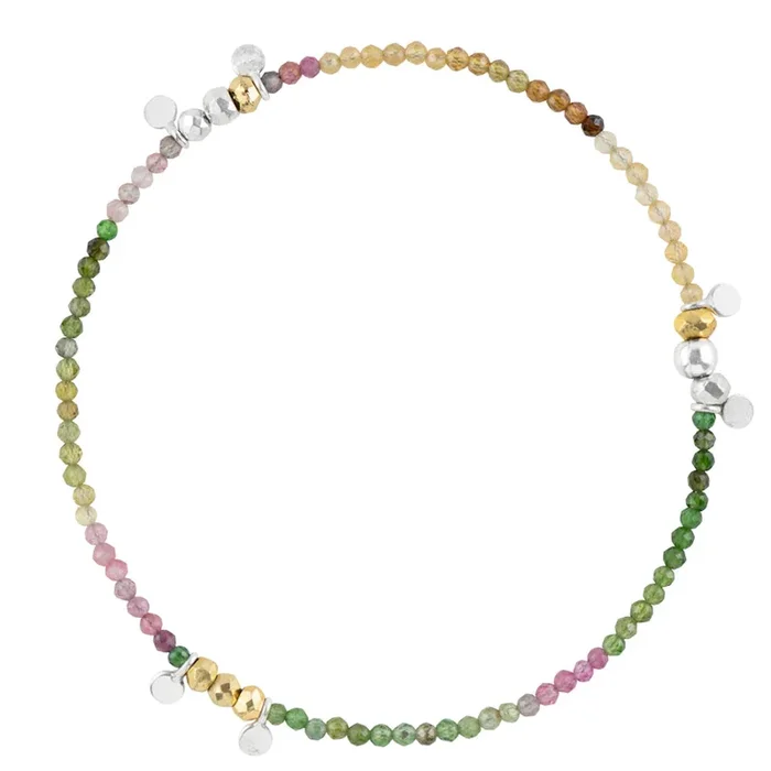Pyrite’s Booty Bracelet in 2mm Tourmaline with Discs