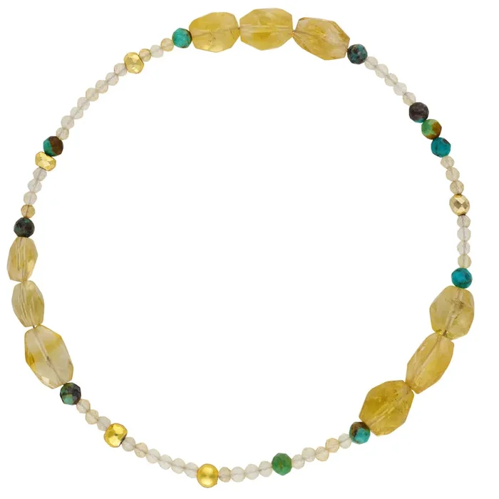 Pyrite’s Booty Bracelet in Faceted Citrine & 3mm Turquoise