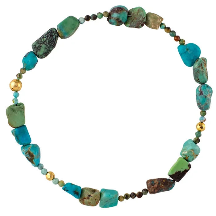 Pyrite’s Booty Bracelet in Tumbled & 3mm Turquoise