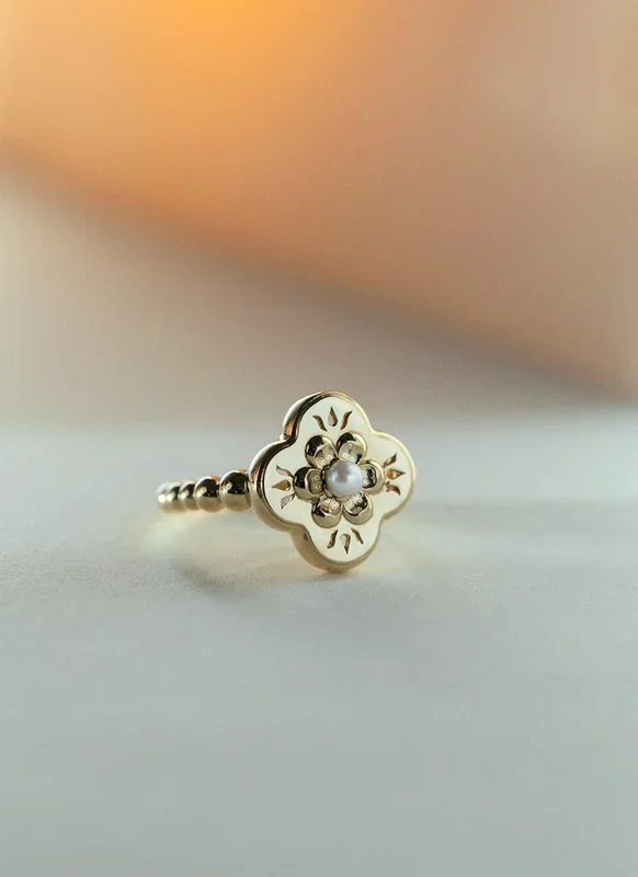 Rafa parel ring 14k goud