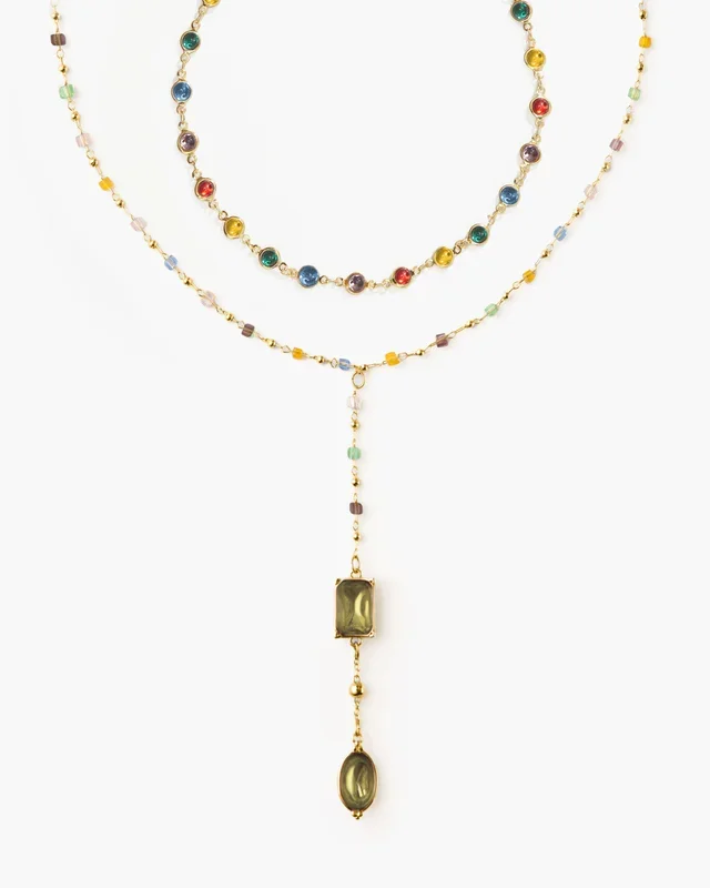 Rainbow Bead Necklace Set