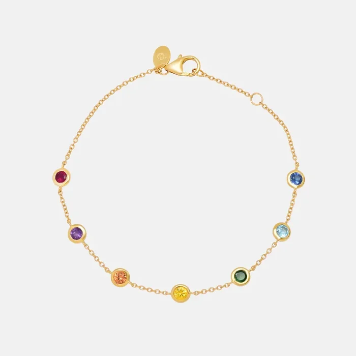 Rainbow Bezel Set Bracelet