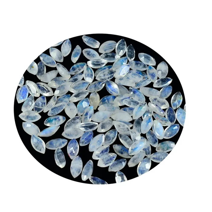 Rainbow Moonstone 10PC Tiny 2×4 MM Marquise Faceted White Pure Semi Precious Loose Gems