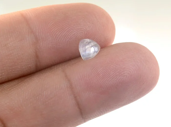 Rainbow Moonstone 10PC Tiny 3×3 MM Triangle Faceted White Fiery Semi Precious Loose Gemstone