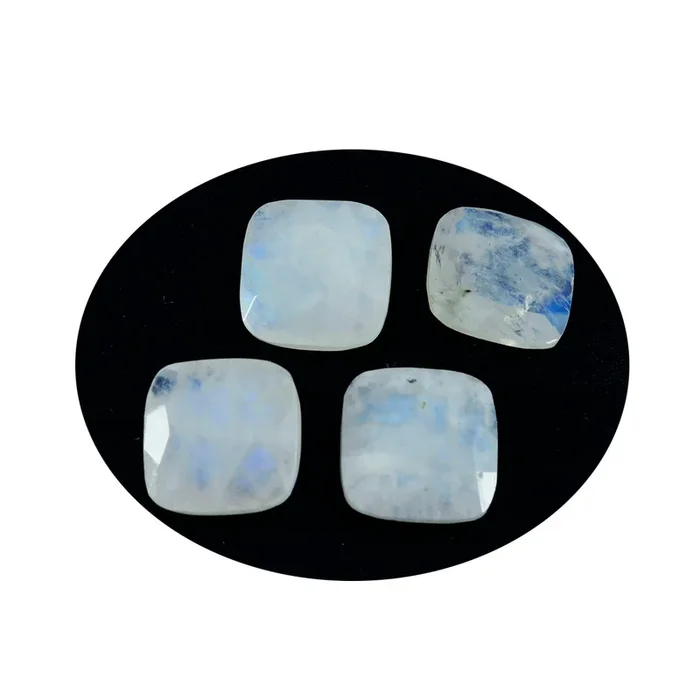 Rainbow Moonstone 1PC Chunky 13×13 MM Cushion Faceted White Natural Semi Precious Gems