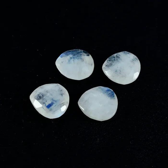Rainbow Moonstone 1PC Chunky 13×13 MM Heart Faceted White Natural Semi Precious Gems