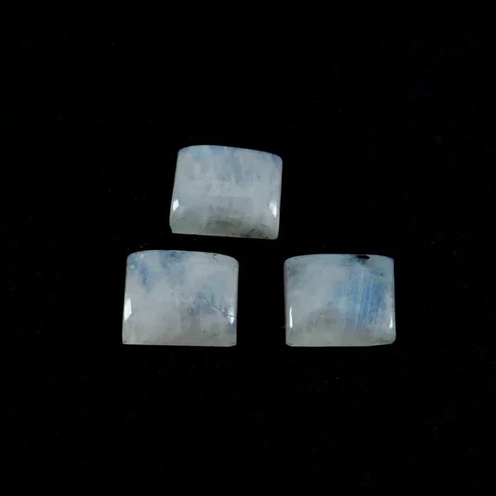 Rainbow Moonstone 1PC Large 8×12 MM Emerald Cabochon White Polished semi Precious Loose Gems