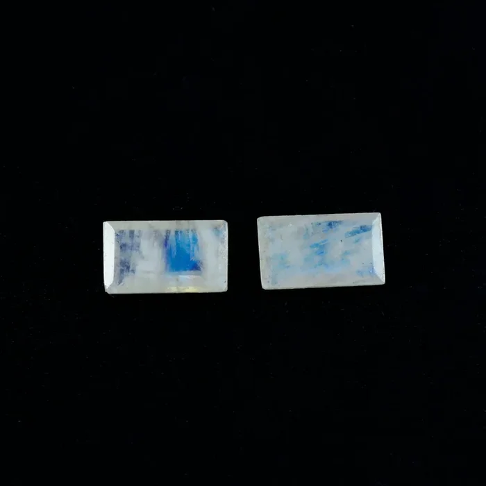 Rainbow Moonstone 1PC Large 8×16 MM Baguette Faceted White Superior Semi Precious Loose Gemstone