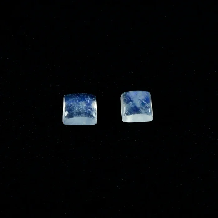 Rainbow Moonstone 1PC Medium 9×9 MM Square Cabochon White Natural semi Precious Semi Precious Gemstone