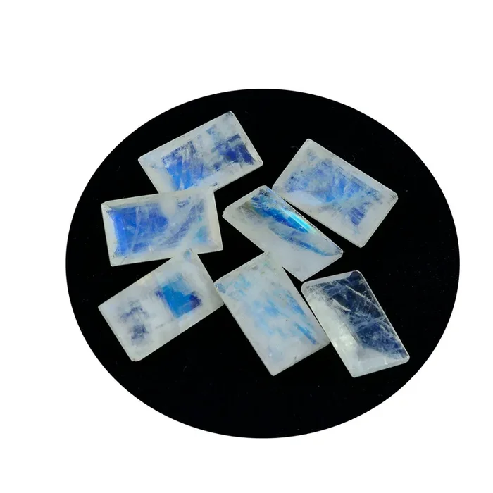 Rainbow Moonstone 1PC Small 6×12 MM Baguette Faceted White Natural Semi Precious Gems