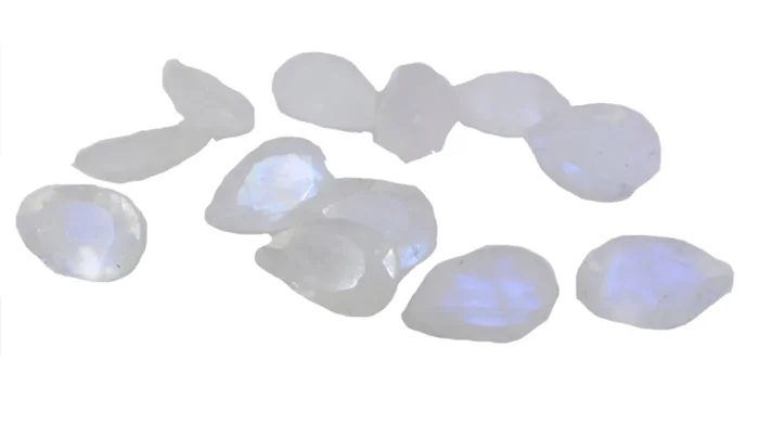 Rainbow Moonstone 1PC Small 6×8 MM Pear Faceted White Superior Semi Precious Loose Gemstone