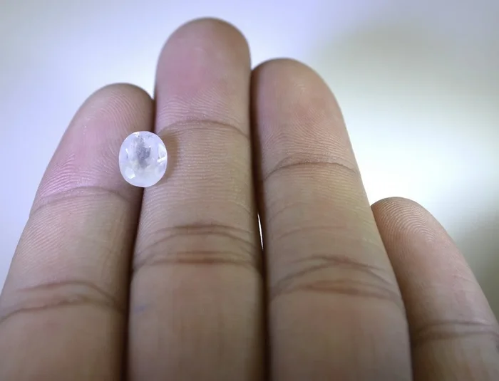 Rainbow Moonstone 1PC Small 6×9 MM Oval Faceted White Polished Semi Precious Loose Gems