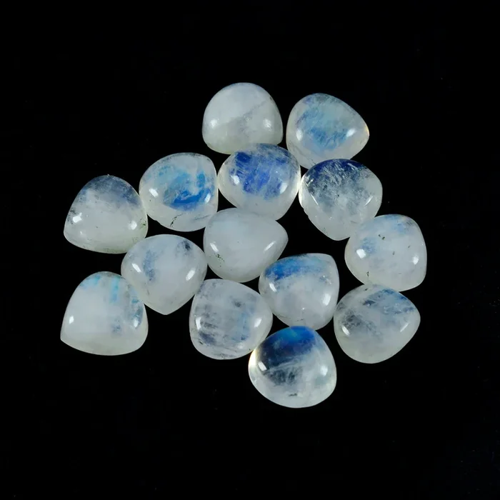 Rainbow Moonstone 1PC Small 8×8 MM Heart Cabochon White Pure semi Precious Precious Gemstone
