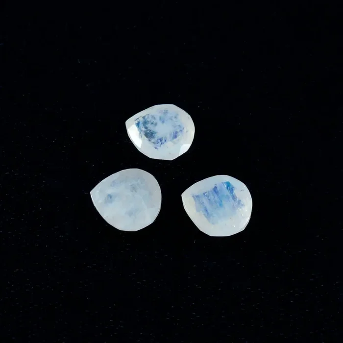Rainbow Moonstone 1PC Small 8×8 MM Heart Faceted White Luster Semi Precious Loose Gemstones