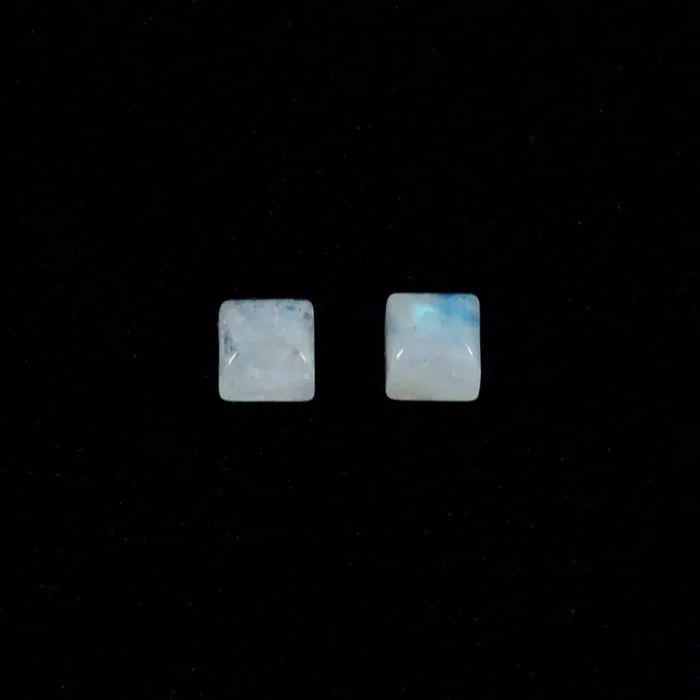 Rainbow Moonstone 1PC Tiny 6×6 MM Square Cabochon White Shine semi Precious Loose Gems