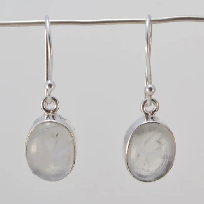 Rainbow Moonstone African Daniela multiple Dangle White Silver Earring