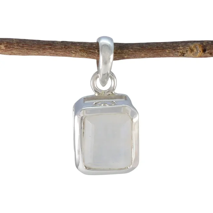 Rainbow Moonstone Dainty Italian 925 Silver Solitaire María valentine White Pendant Jewelry