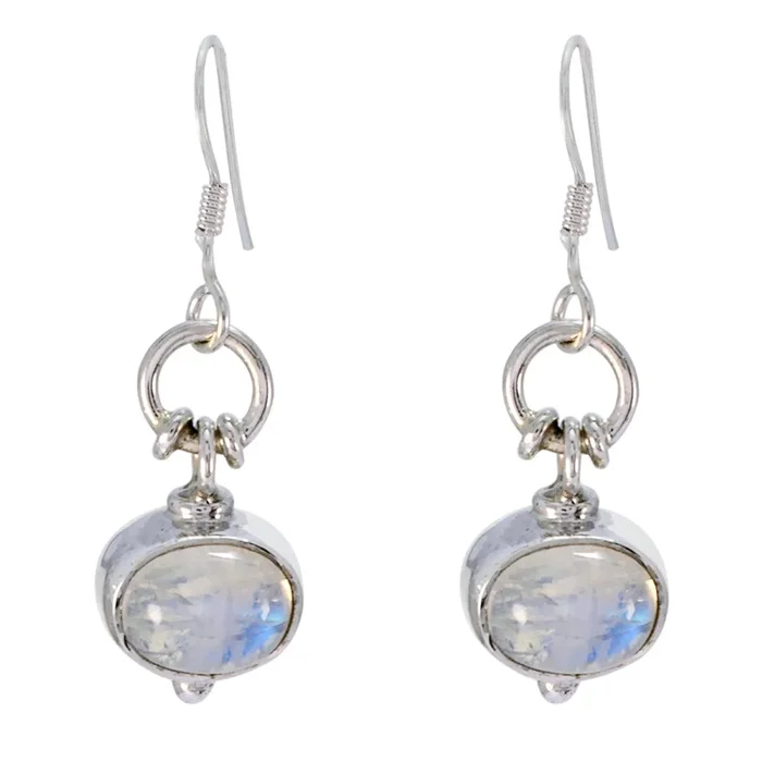 Rainbow Moonstone Moroccan Elena multiple Dangle White 925 Sterling Silver Earring