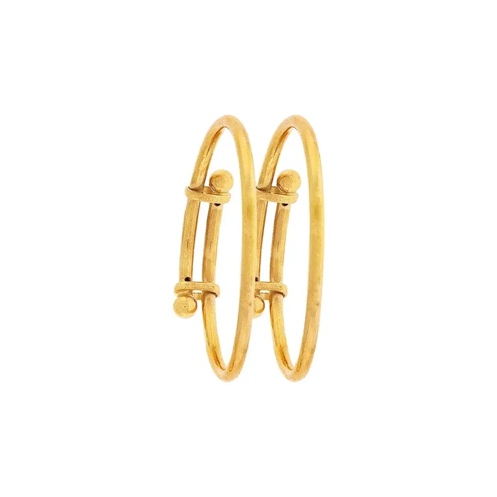 Ravishing Kids Plain Adjustable 2pcs Bangle in 22K Gold