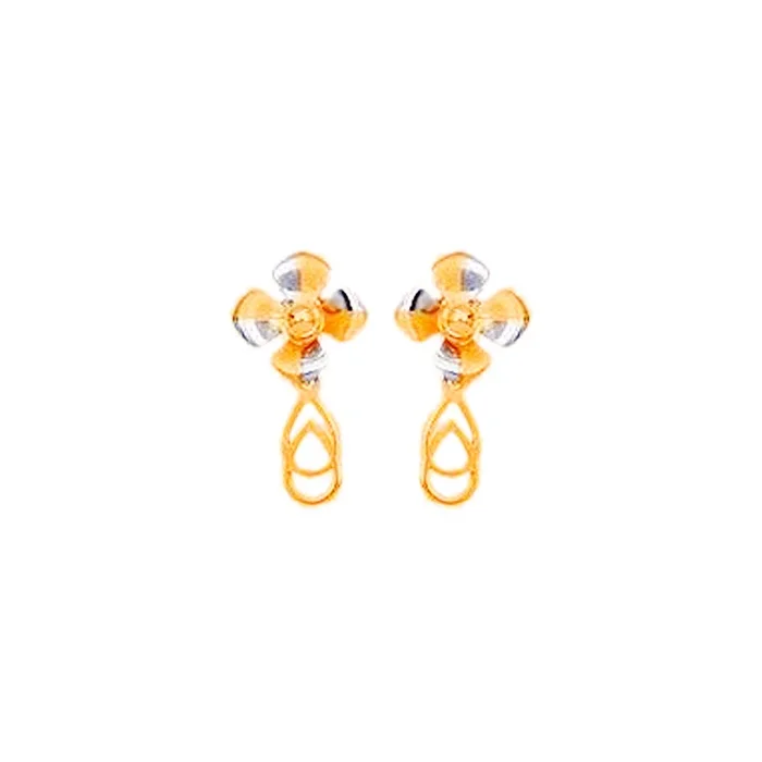Ravishing Two tone Earrings in 22K Gold