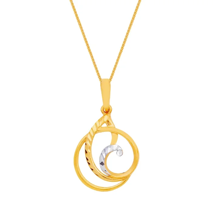 Ravishing Two tone Pendant in 22K Gold