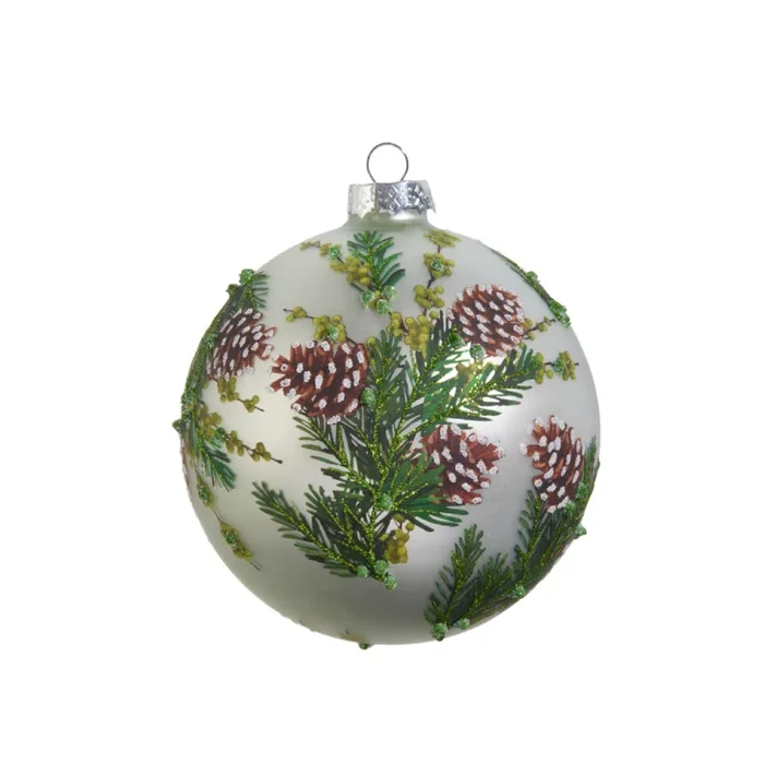 Raz Imports 5″ Evergreen and Pinecone Ball Ornament