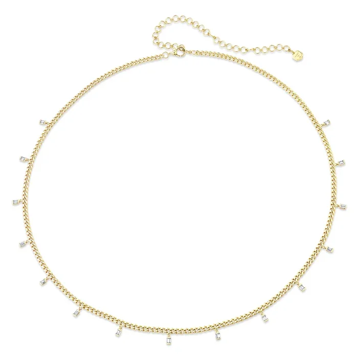 READY TO SHIP DIAMOND BAGUETTE LINK BELLY CHAIN