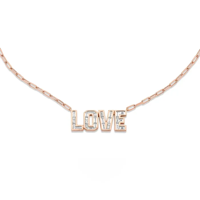 READY TO SHIP DIAMOND LOVE NECKLACE