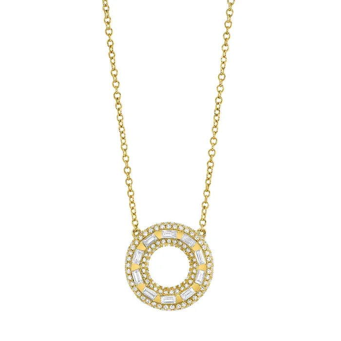 READY TO SHIP DIAMOND ORBIT PAVE PENDANT NECKLACE