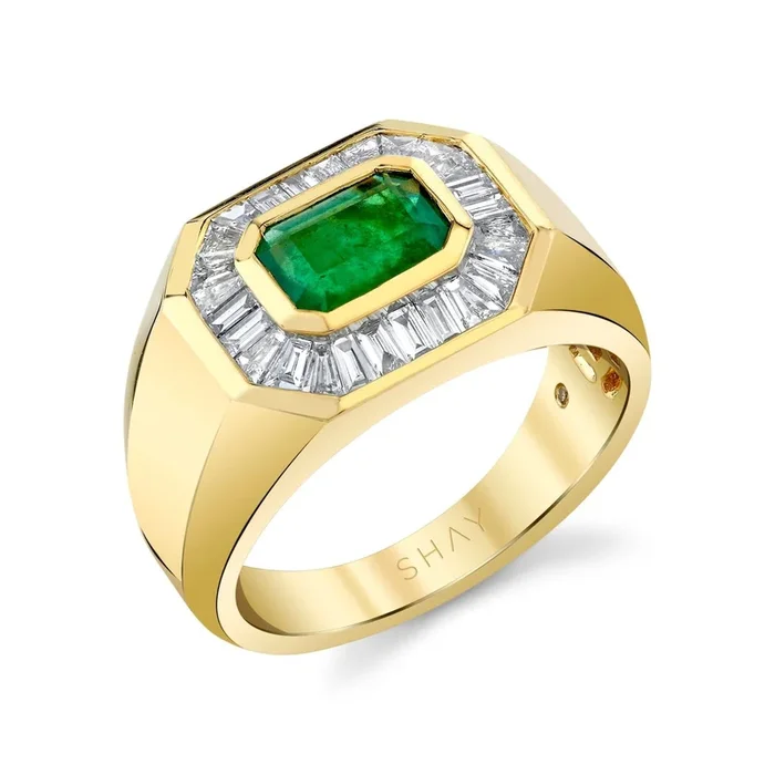 READY TO SHIP EMERALD & DIAMOND CHAMPIONSHIP RING