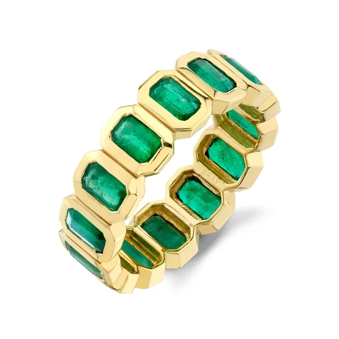 READY TO SHIP EMERALD BEZEL ETERNITY BAND