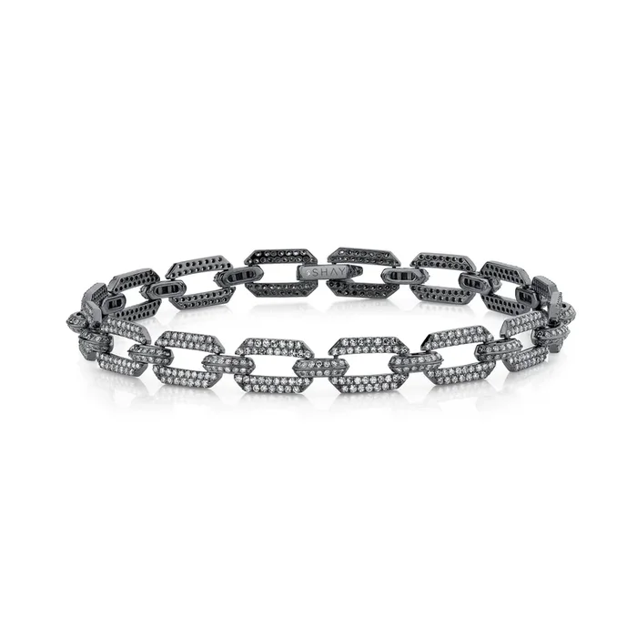READY TO SHIP MEN’S DIAMOND DOME FLAT LINK BRACELET